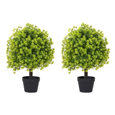 Rbied 24 in. H Green Composite Artificial Tree, Artificial Foliage/Topiary for Indoor and Outdoor ( 2-Piece )