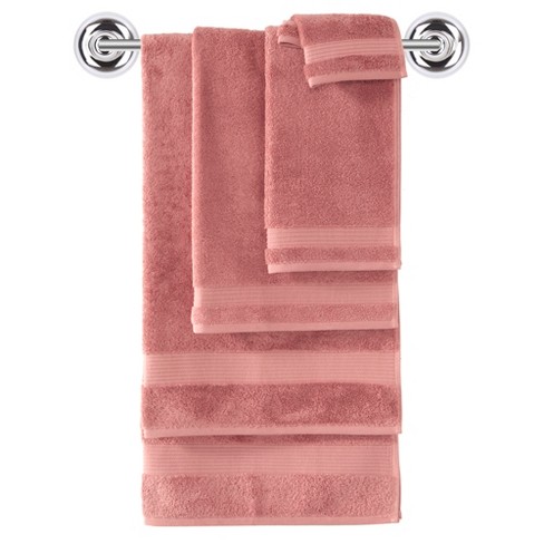 salmon bath towels