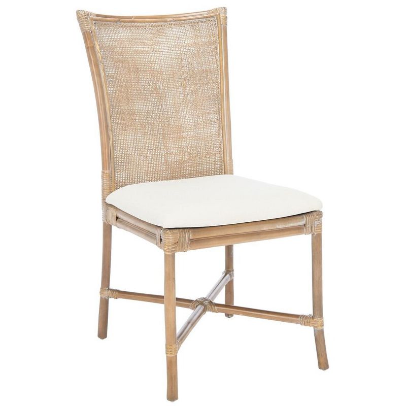 Chiara Rattan Accent Chair W/ Cushion (Set of 2) - White/Grey White Wash - Safavieh., 5 of 10