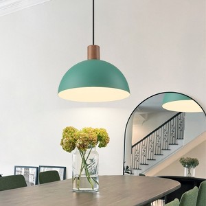 LLHZSY Green Mini Pendant Light 11" Wide Modern Bowl Fixture for Kitchen Island Dining Room - 1 of 4