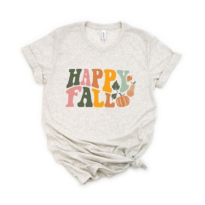 Simply Sage Market Women's Happy Fall Wavy Pumpkins Short Sleeve Graphic Tee
