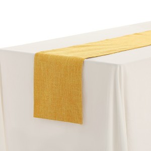 Unique Bargains Daily Home Decoration Long Faux Linen Table Runner Solid Color 1 Pack - 1 of 4