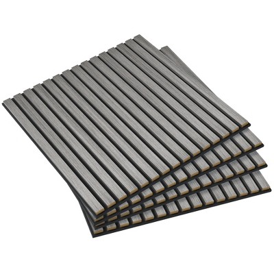 HOMCOM 24" x 24" 4 Pack Wood Wall Panels for Sound Absorbing, Acoustic Wood Panels for Interior Wall Decor, Ceiling