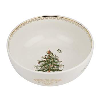 Spode Christmas Tree Gold 10 Inch Salad Bowl - 10 Inch