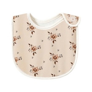 MyKids-Usa Baby Floral Print Covered Button Design Water Absorbing Bibs - 1 of 1