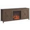 58 in. Alder Brown TV Stand with Log Fireplace Insert - Henn&Hart - 2 of 4