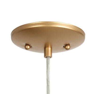 Gold Wire Cage Mini Pendant Light with LED Bulb