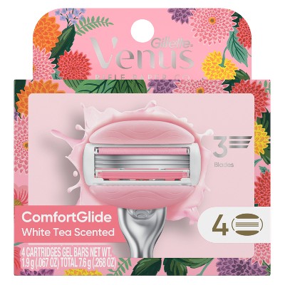 Venus + Rifle Paper Co. ComfortGlide White Tea 3-Blade Women's Razor Blade Refills - 4ct