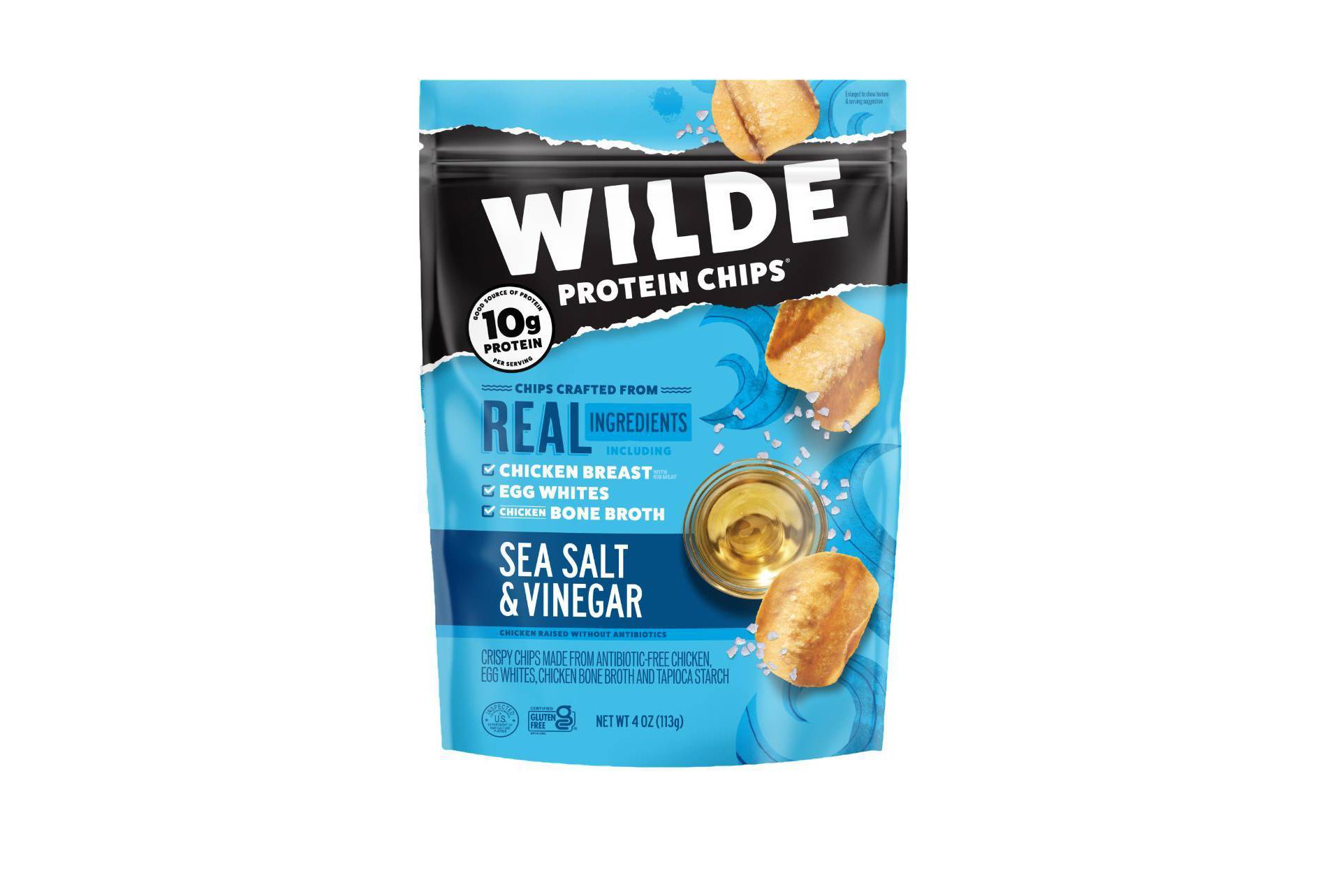 WILDE 10g Protein Chips Sea Salt & Vinegar - 4oz