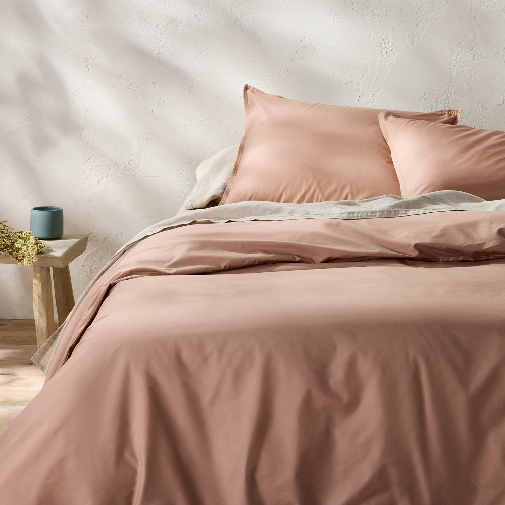 King Cotton Percale Duvet Set Light Adobe Clay - Casaluna™