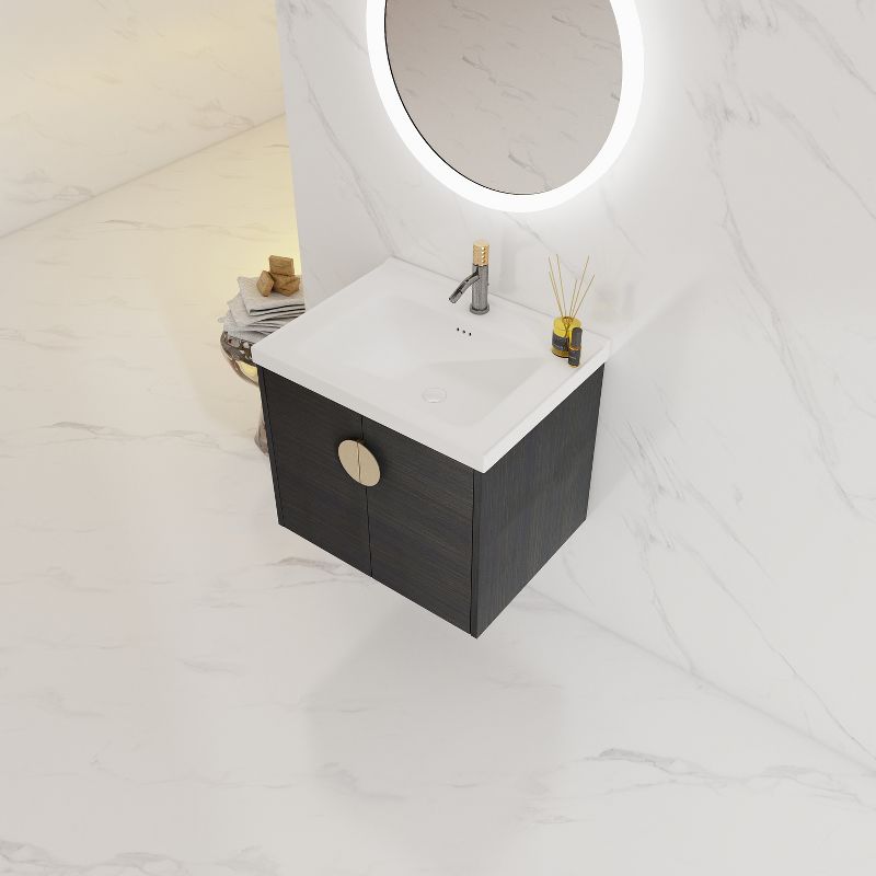 Bathroom Vanity with Sink and Soft Close Door for Small Bathrooms, Black - ModernLuxe, 3 of 12