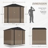 LACOO 8' x 6' Peak-Roof Patio Metal Shed - image 4 of 4