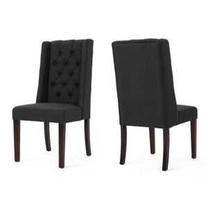 Set of 2 Blythe Tufted Dining Chairs Dark Charcoal - Christopher Knight Home, Dark Grey