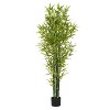 Gulches 72in Artificial Bamboo Tree Set of 2 in Pot Green Polyester Stalks Indoor Outdoor Lucky Decor No Maintenance Faux Plants - 4 of 4