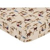 Sweet Jojo Designs Boy Jersey Knit Baby Fitted Crib Sheet Wild West Beige Red and Blue - 3 of 4