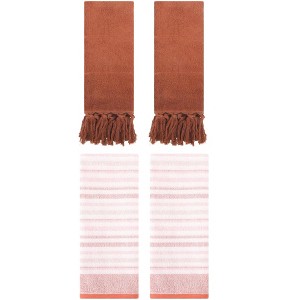 REGALWOVEN 4 Pcs Cotton Soft Absorbent Home Bathroom Decorative Hand Towel - 1 of 4