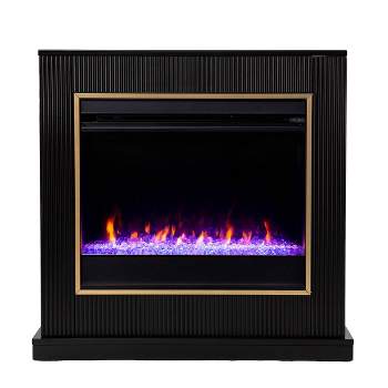 Stallamp Fireplace Black/Gold - Aiden Lane