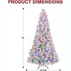 Vivatrees 9 Ft Prelit Artificial Christmas Tree, 10 Lighting Modes with Multi Colors Snow Flocked Xmas Tree with Red Berries, Metal Stand, White - 3 of 4