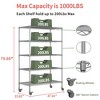 Munora - 5-Tier Adjustable Wire Shelving with Lockable Wheels - 75"H x 48"W x 24"D - Chrome Plated - 3 of 4