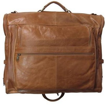 Amerileather Leather Three-suit Garment Bag - Brown (#2435-2)