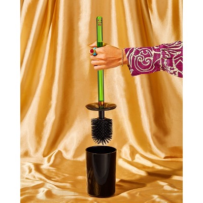 Neon Green Acrylic Toilet Plunger with Drip Tray