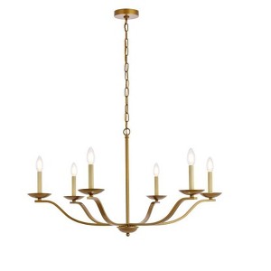 Elegant Lighting Trey 36 inch pendant in brass - 1 of 4