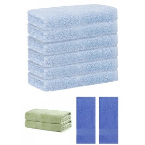 REGALWOVEN Absorbent Solid Bath Hand Face Cloths Cotton Towels 3 Piece Sets - 1 of 4