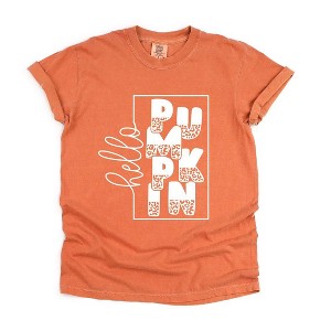 Simply Sage Market Women's Hello Pumpkin Square Short Sleeve Garment Dyed Tee - 1 of 4
