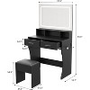 Vanity Desk with LED Lights Mirror and Power Outlet, 3 Lighting Modes and Adjustable Brightness, Makeup Table Set with Storage Drawers and Chair - 4 of 4