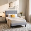 Subrtex Solid Wood Upholstered Platform Bed Frame With Headboard, No Box Spring Needed And Easy Assembly - 4 of 4