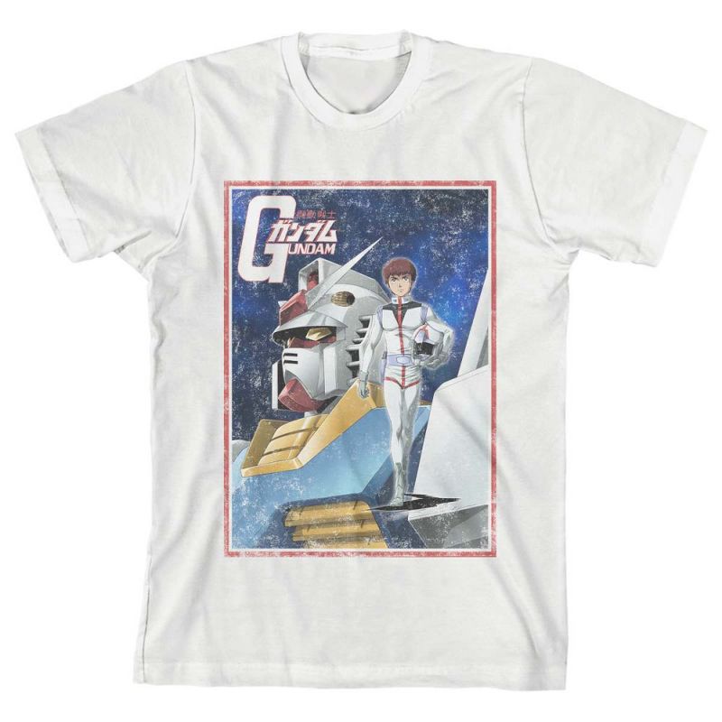 Gundam Cru Gun Poster Youth Boy's White T-Shirt, 1 of 3