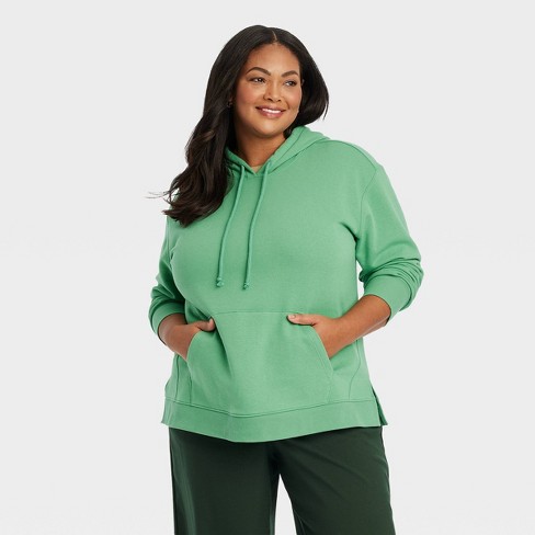 Women's Fleece Hoodie Sweatshirt - Ava & Viv™ Green Xxl : Target