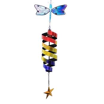 31.0 Inch Garden Friends Wind Twirle Rainbow Colors Yard Decor Bells And Wind Chimes