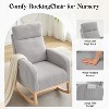 Rocking Chair Nursery, Modern Upholstered Glider Rocker with Side Pocket, High Backrest Padded Seat Accent Armchair for Nursery, Bedroom - 3 of 4