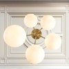 Rennnsan Kavelia 18"W 5-Light Staggered Milk Glass Modern Dimmable Chandelier in Gold - 4 of 4