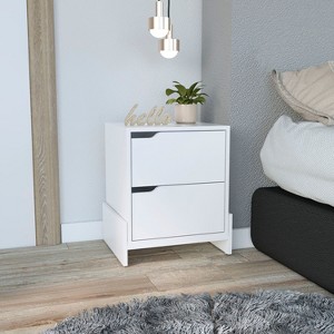 NicBex 2-Drawers Nightstand with Handle Free Design,Bedside Table with Storage Space,Modern Side Table for Bedroom - 1 of 4