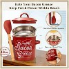 Bacon Grease Container with Strainer, 46OZ Large Capacity with Silicone Spatula, Enamel Keeper - 2 of 4