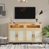 COZONY Rattan Buffet Cabinet with Storage, Multifunctional Sideboard with 4 Doors and 2 Drawers for Dining Room Living Room Kitchen - 3 of 4