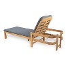 Christopher Knight Home Paolo Outdoor Adjustable Acacia Wood Chaise Lounge with Cushion - 4 of 4
