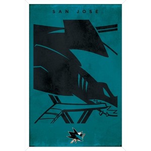 Trends International NHL San Jose Sharks - Logo 25 Framed Wall Poster Prints - 1 of 4