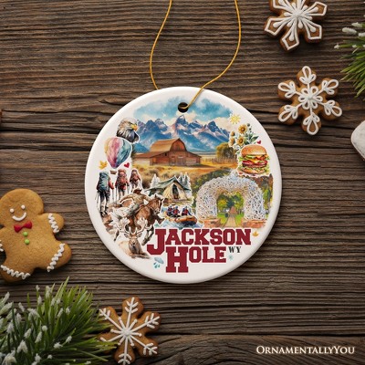 Charming Jackson Hole Mountain Town Ornament, Wyoming Landmark Christmas Gift and  Western Souvenir | OrnamentallyYou