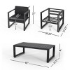 Coolbibila 4 Piece Modern Patio Furniture Set,Conversation Sets For Patio with Cushions,Aluminum Frame Slat Dining Table and Garden Arm Chair - 4 of 4