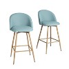 Homy Casa Set of 2 Modern Upholstered Counter Height Bar Stools with Metal Legs - 2 of 4