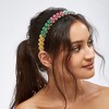 Unique Bargains Women's Metal Rectangle Colorful Rhinestone Faux Crystal headband 1 Pc - 2 of 4