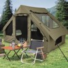 Costway 4-6 People Inflatable Tent with 4 Mesh Screen Windows 2 Doors Skylight Carrying Bag Green/White - 2 of 4