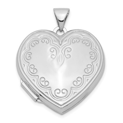 Black Bow Jewelry Sterling Silver 21mm Ornate Heart Locket