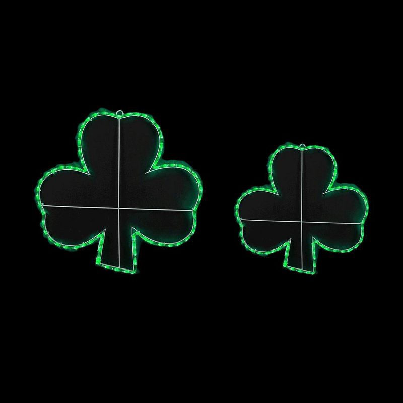 Novelty Lights 24" Green St. Patrick's Day Shamrock LED Rope Light Motif, 2 of 5