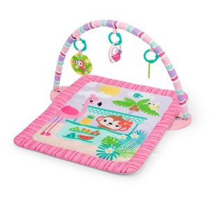Bright Starts Pink Palms Tiki Toy Bar Baby Activity Gym and Tummy Time Mat Newborn to 3 Years - 1 of 4