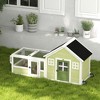 PawHut Rabbit Hutch, Outdoor Guinea Pig Cage with Asphalt Roof, Handle, Wheels, 64 Inch Wooden Bunny Cage for Small Animals, Multicolor - 2 of 4