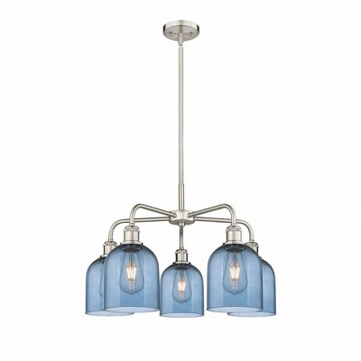 Bella - 5 Light Stem Hung Chandelier In Industrial Style-15 Inches Tall and 23.5 Inches Wide